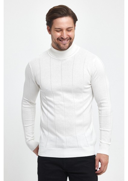 Erkek Tam Balıkçı Likralı Fitilli Kumaş Dar Kalıp Şık ve Rahat Kışlık Triko Kazak modelleri