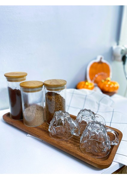 Ahşap Sunum Tepsi Yağdanlık Altı Kahve Sunum 36 x 16 cm