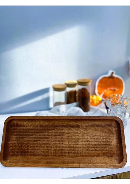 Ahşap Sunum Tepsi Yağdanlık Altı Kahve Sunum 36 x 16 cm