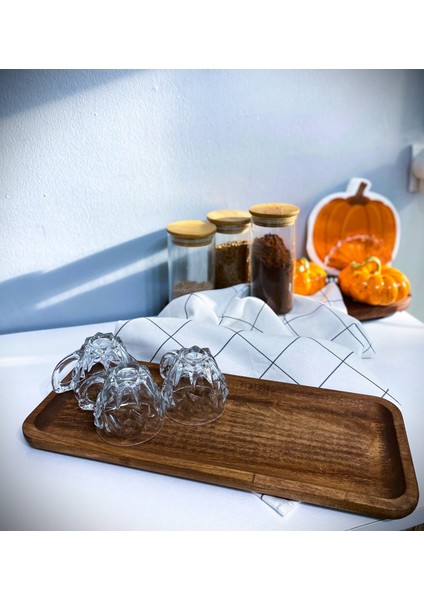 Ahşap Sunum Tepsi Yağdanlık Altı Kahve Sunum 36 x 16 cm