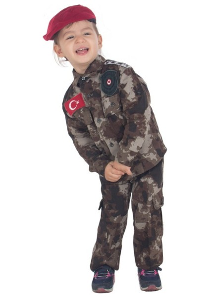 Dünyası Uğur Böceği Çocuk Polis Özel Harekat Asker Kostüm Takım Bordo Bere modelleri