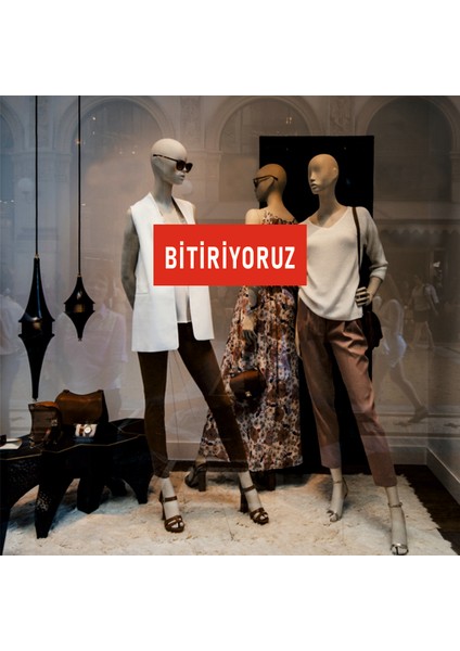 Bitiriyoruz Mağaza Cam Indirim Yazısı modelleri