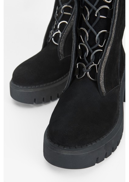 Kadın Siyah Süet Hakiki Deri Casual Bot 775 8148 Bn Bot SK23/24 modelleri