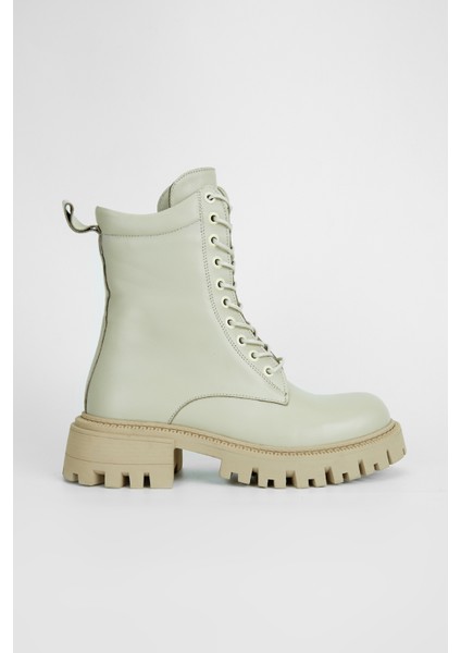 Kadın Bej Hakiki Deri Casual Bot 775 8125 Bn Bot SK23/24