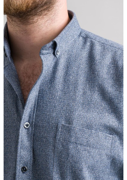 Rahat Kesim Cepli Yaka Düğmeli Bitik Kareli Kışlık Kumaş Erkek Gömlek indirimleri