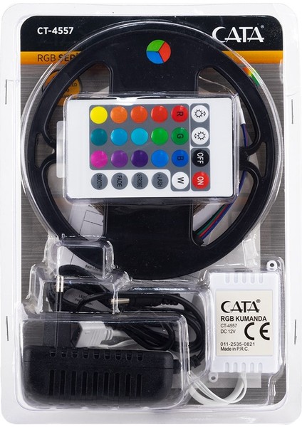 CT-4557 Cata Rgb Şerit LED 5 Metre + Trafo+ Rgb Kumanda