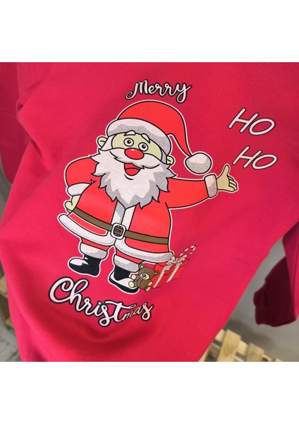 Christmas Baskılı 2 Iplik Yarım Balıkçı Sweatshirt