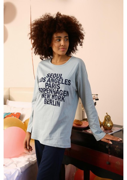 Kadın Uzun Kol Penye Pijama Takım 4182 modelleri