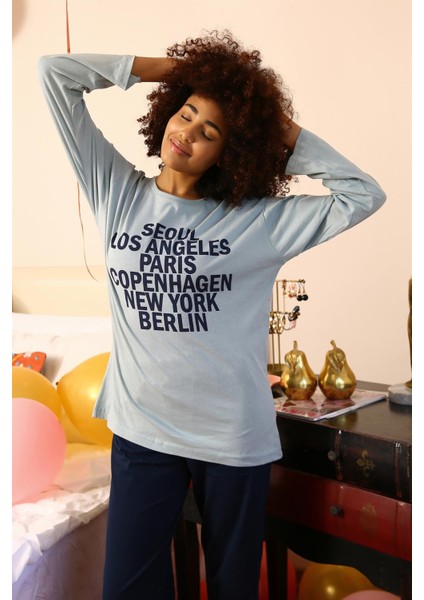 Kadın Uzun Kol Penye Pijama Takım 4182 fırsatları