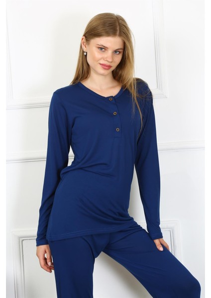 Kadın Penye Uzun Kol Patlı Pijama Takım 4169 fiyatları