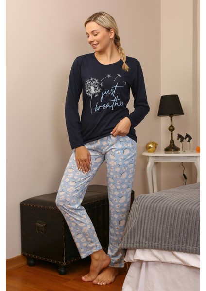 Kadın Penye Uzun Kol Pijama Takım 4189 fırsatları