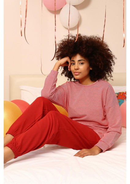 Kadın Uzun Kol 3 Iplik Penye Pijama Takım 4184 indirimleri