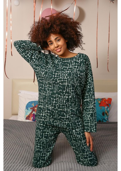 Kadın Uzun Kol 3 Iplik Penye Pijama Takım 4181 indirimleri