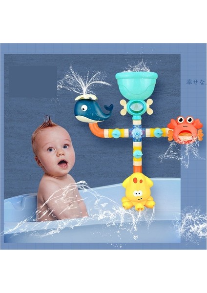 Banyo Oyuncak Boru Su Çarkı Döndürücü Bebek Su Dıy Oyuncak Erkek Kız Bebek Duş Odası (Yurt Dışından)