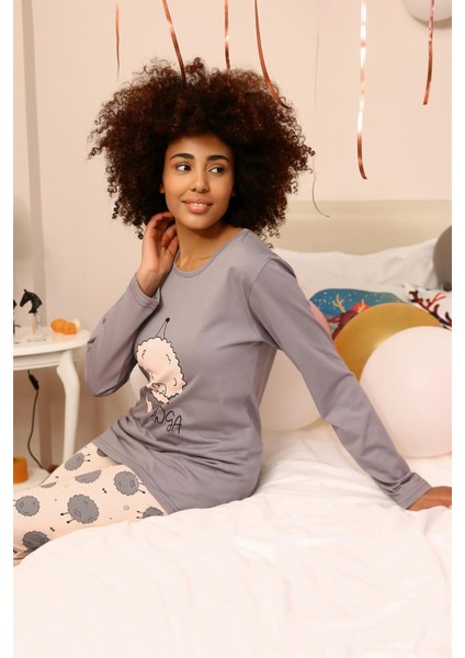 Kadın Penye Uzun Kol Pijama Takım 4186 indirimleri