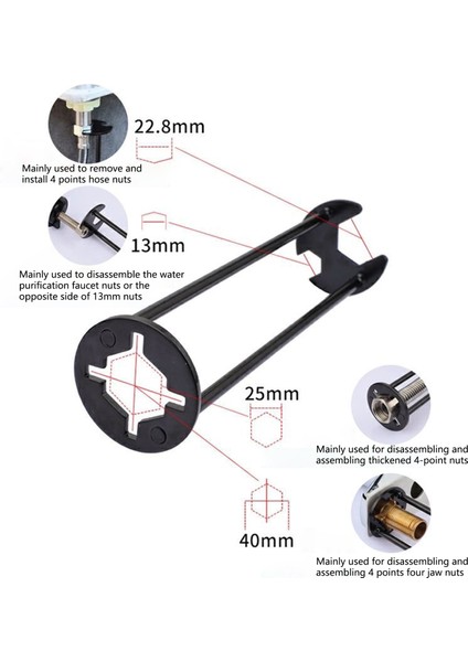 Banyo Anahtarı Çift Kafa Banyo Bataryası Sıhhi Tesisat Borusu Altıgen Anahtar (Yurt Dışından) modelleri