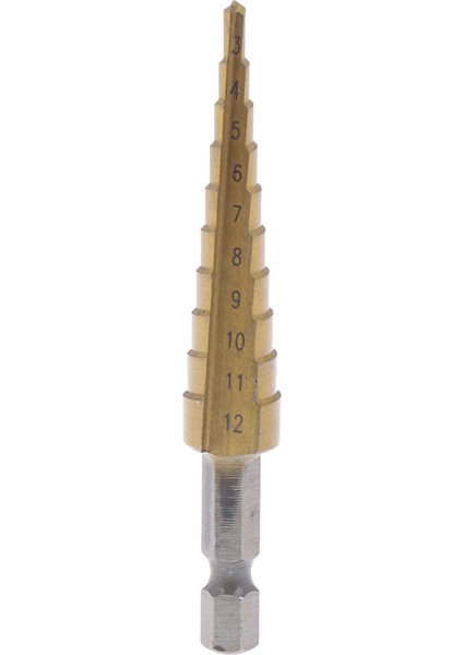 3-12MM Kaplamalı Kademeli Matkap Uçları Altıgen Saplı Matkap Ucu Metal Delme Güç Aracı Podazz (Yurt Dışından)