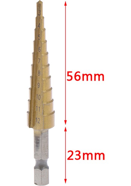 3-12MM Kaplamalı Kademeli Matkap Uçları Altıgen Saplı Matkap Ucu Metal Delme Güç Aracı Podazz (Yurt Dışından)