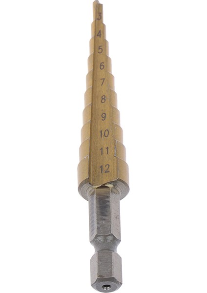 3-12MM Kaplamalı Kademeli Matkap Uçları Altıgen Saplı Matkap Ucu Metal Delme Güç Aracı Podazz (Yurt Dışından)
