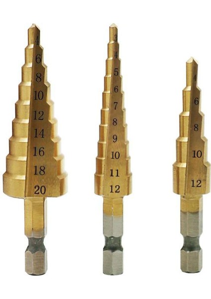 Adet 4241 Hss Metrik 1/4 Hex Shank Titanyum Kaplamalı Adım Matkap Ucu (Yurt Dışından)