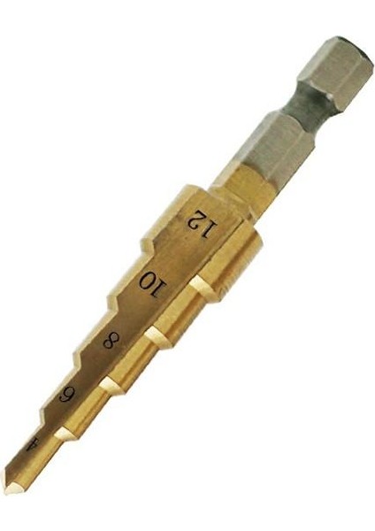 Adet 4241 Hss Metrik 1/4 Hex Shank Titanyum Kaplamalı Adım Matkap Ucu (Yurt Dışından)