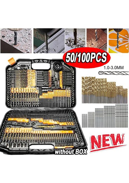 100/50 Adet Titanyum Kaplamalı Hss Yüksek Hız Çelik Matkap Ucu Seti Aracı Sevıch (Yurt Dışından)