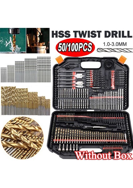 100/50 Adet Titanyum Kaplamalı Hss Yüksek Hız Çelik Matkap Ucu Seti Aracı Sevıch (Yurt Dışından)