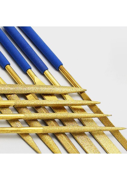 10 Adet Titanyum Elmas Kaplama Iğnesi Düz Dosya Seti Metal Işleme El Sanatları Araçları Sevıch (Yurt Dışından)