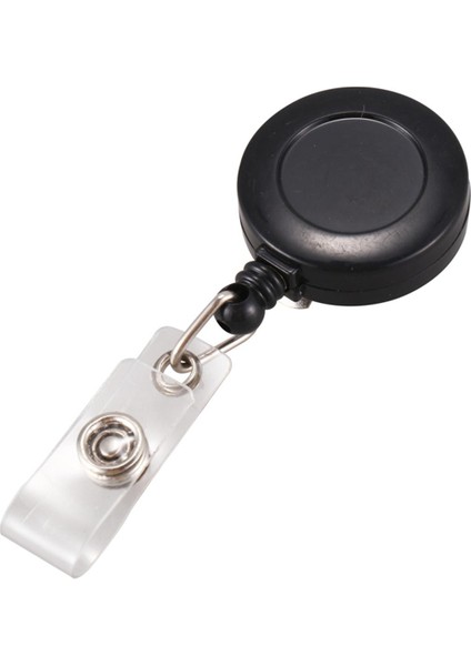 Adet Rozet Tutucu Geri Çekilebilir Makara Yoyo Klip Geçmeli Kimlik Kartı Anahtarı Siyah (Yurt Dışından)