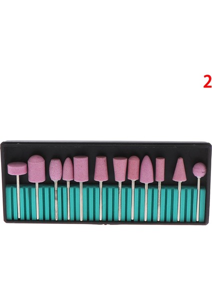 12 Adet Kuvars Fırçalama Taş Tırnak Sanat Matkap Ucu 2.35MM Taşlama Zımpara Kafası Podazz (Yurt Dışından)