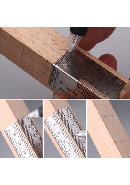 gr T Tipi Kare Cetvel 180MM/200MM/300MM/400MM Yüksek Hassasiyetli Alüminyum Alaşımlı Çizici Işaretleme Ölçer Marangoz Aletleri (Yurt Dışından)
