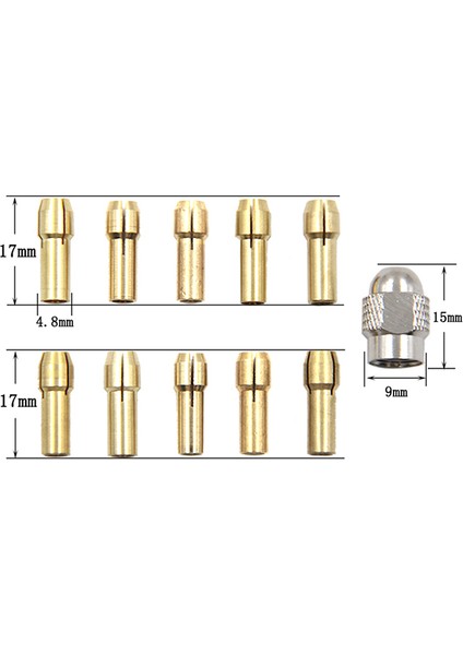 11 Adet/takım Mini Matkap Pirinç Pens Chuck Uçları Döner Alet Için 0.5-3.2mm Sevıch (Yurt Dışından)