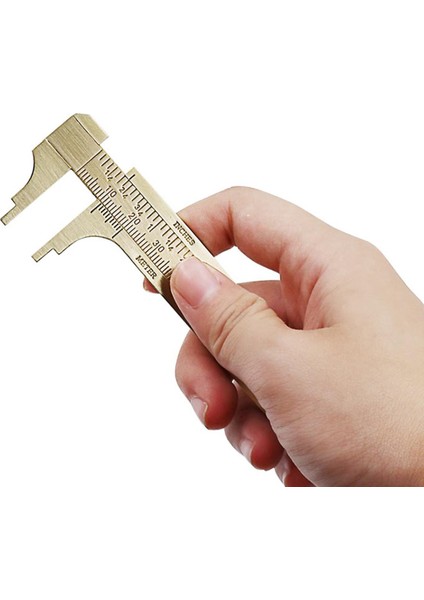 Oryantal Ölçü Ölçüm Aracı Cep 0-100MM Mini Pirinç Sürgülü Gösterge Sürmeli Kumpas (Yurt Dışından)