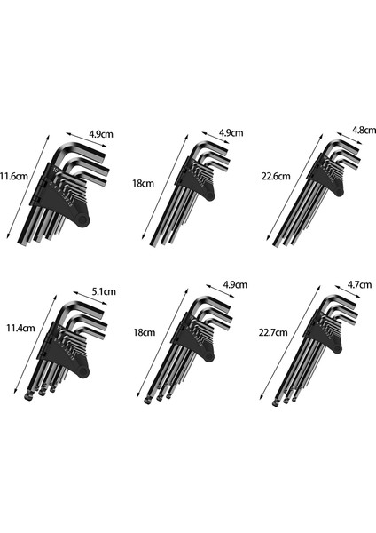 Altıgen Anahtar Seti Çok Boyutlu Aşınmaya Dayanıklı Altıgen Anahtar Seti (Yurt Dışından) fiyatları