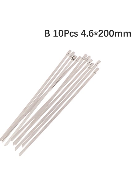 10 Adet 304 Paslanmaz Çelik Metal Kablo Bağları 4.6 mm Çok Fonksiyonlu Kablo Bağı Podazz (Yurt Dışından)