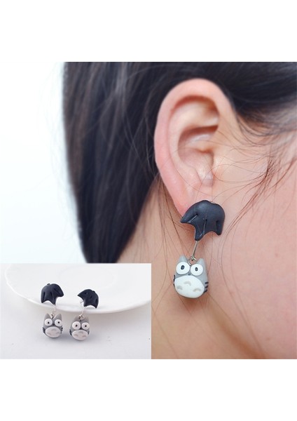 Yeni Moda El Yapımı Karikatür 3D Polimer Kil Hayvan Küpe Kadın Sevimli Kedi Düğme Küpe Kulak Damızlık Takı Kızlar (Yurt Dışından) modelleri