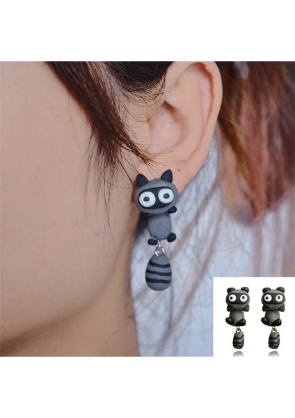 Yeni Moda El Yapımı Karikatür 3D Polimer Kil Hayvan Küpe Kadın Sevimli Kedi Düğme Küpe Kulak Damızlık Takı Kızlar (Yurt Dışından) fırsatları