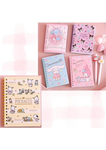 Karikatür Anime My Melody Cinnamoroll Kuromi Pc Köpek Kt Kedi Baskılı Desen Dizüstü Kawaii Sevimli Öğrenci El Hesabı Günlüğü Kitap (Yurt Dışından)