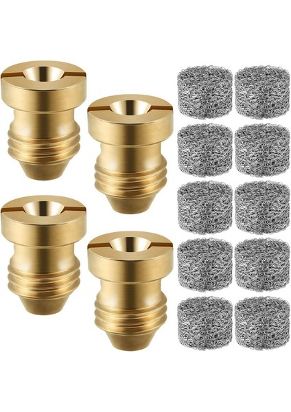 4 Adet Köpük Delikli Nozul Uçları ve 10 Adet Köpük Yapıcı, Üniversal 1,1 mm Dişli Nozul ve Mesh Filtre (Yurt Dışından)
