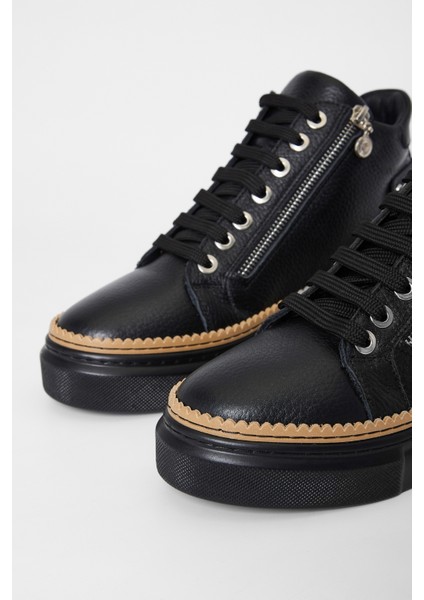 Kadın Siyah Floter Hakiki Deri Casual Bot 937 5022-03 Bn Bot SK23/24 fırsatları