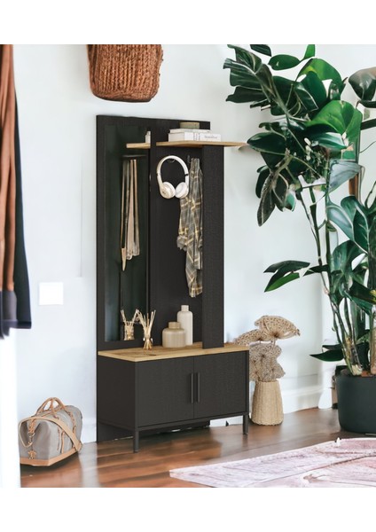 Vestiyer Portmanto Ayakkabıblık Çam- Siyah fiyatları