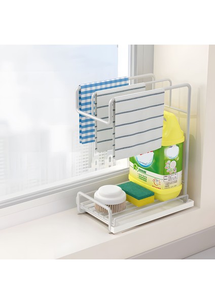 Mutfak Yumruksuz Masaüstü Duvara Monte Depolama Rafı Lavabo Paçavra Drenaj Depolama Rafı (Yurt Dışından)