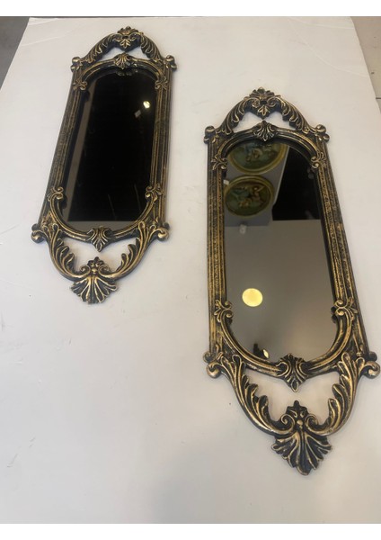 Ikili Niş Dekoratif Dikdörtgen Ayna Polyester Gümüş Eskitme