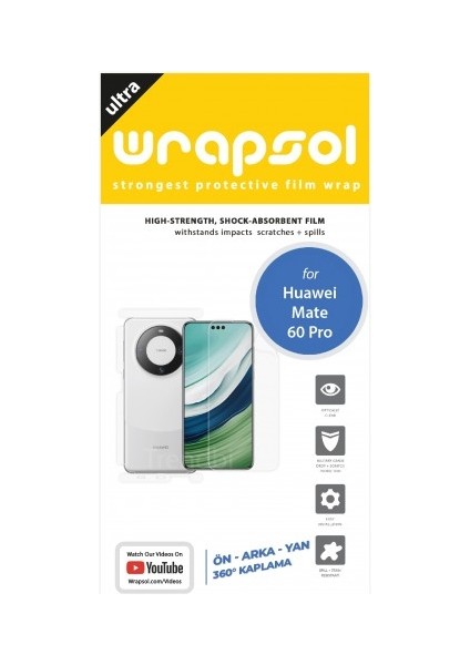 Huawei Mate 60 Pro Ön, Arka ve Yan 360 Derece Tam Kaplama Poliüretan Film fiyatları