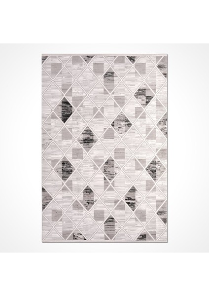 Gri Antrasit Geometrik Desen Modern Halı