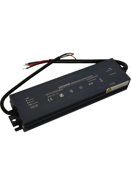 24 Volt 8,3 Amper 200 Watt Dış Cephe LED Adaptör IP67 Su Geçirmez