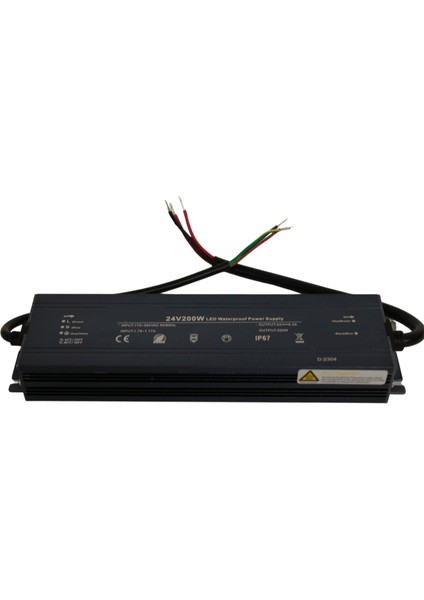 24 Volt 8,3 Amper 200 Watt Dış Cephe LED Adaptör IP67 Su Geçirmez