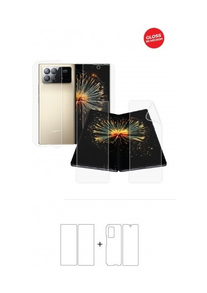 Xiaomi Mix Fold 3 Ön, Arka ve Yan 360 Derece Tam Kaplama Tpu Film