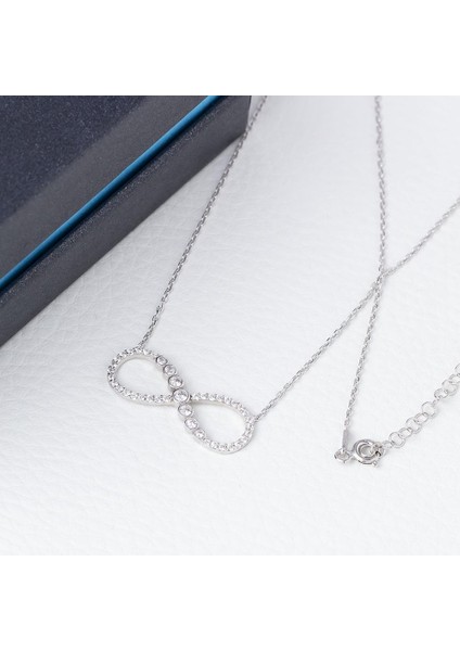 Sonsuzluk Model-1 Zirkon Taşlı 925 Ayar Gümüş Kadın Kolye fiyatları