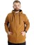 Mode Xl Büyük Beden Erkek Sweat Kapşon Cep Zippered Basic 20543 Camel 1
